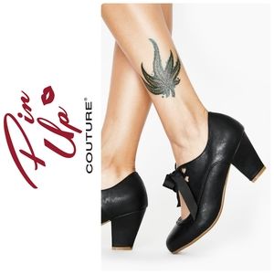 PinUp Couture Cuban Wiggle Block Heel Shoes